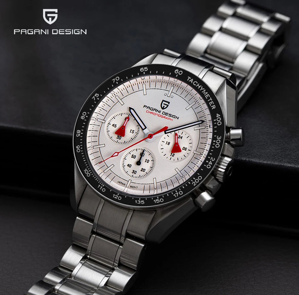 PAGANI DESIGN V5 Moon Men's Watch – Luxury Quartz Chronograph, Waterproof, Stainless Steel, 2026