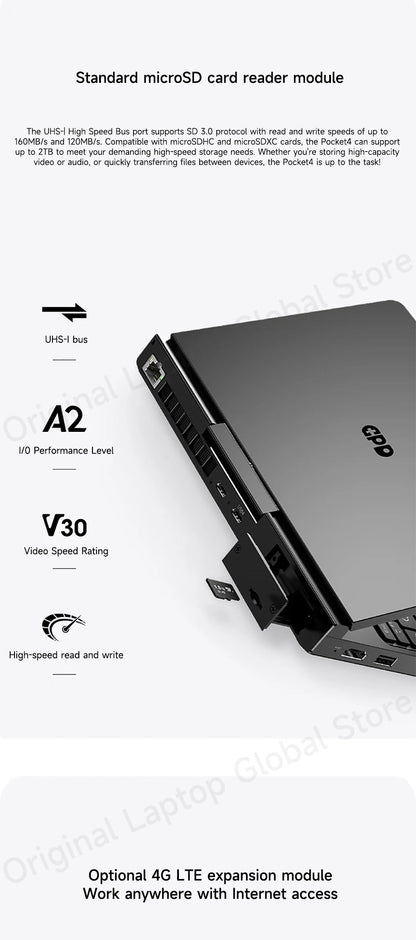 GPD Pocket 4 Mini Laptop – 8.8" 2.5K 144Hz, AMD Ryzen 7 8840U / AI 9 HX 370, Up to 32GB RAM