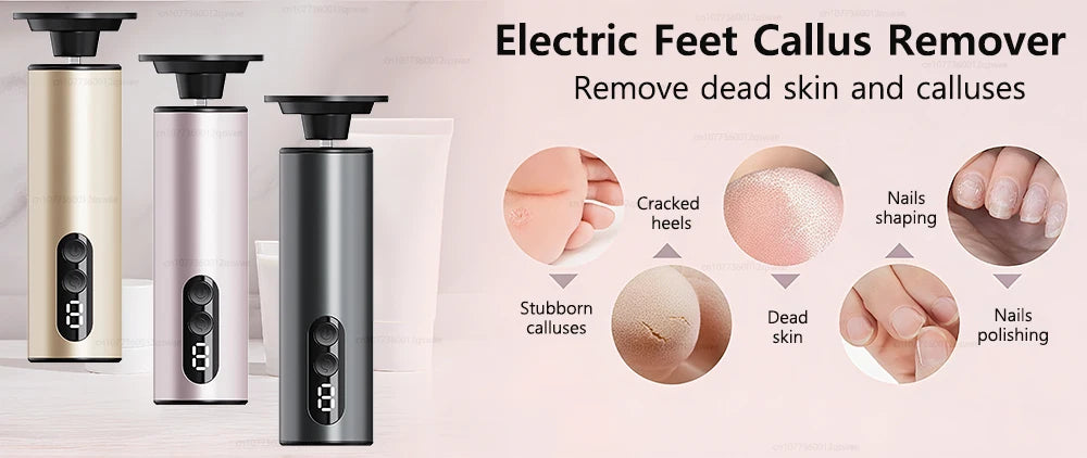 Electric Foot File Rechargeable – Pedicure Callus & Dead Skin Remover for Heels