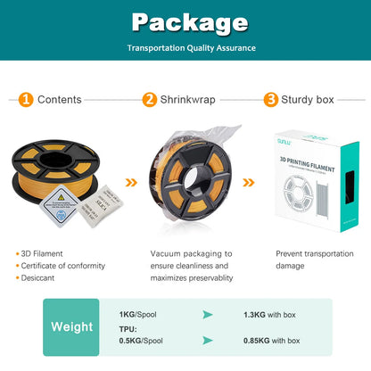 SUNLU 3D Printer Filament – 10 Rolls 1.75mm PLA / PETG / PLA+, 1KG Each, EU & US Warehouse