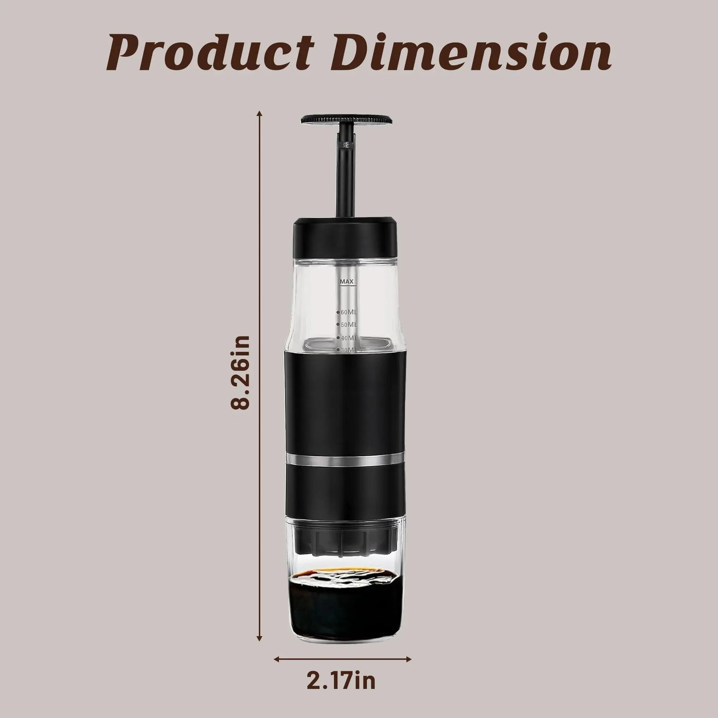 Portable Hand Press Espresso Maker – Manual Coffee Machine for Travel & Camping | Nespresso Capsule & Ground Coffee Compatible