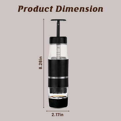 Portable Hand Press Espresso Maker – Manual Coffee Machine for Travel & Camping | Nespresso Capsule & Ground Coffee Compatible