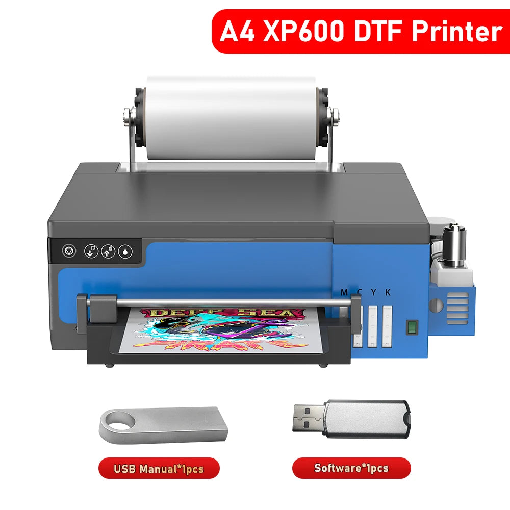 A3 XP600 DTF Printer with Roll Feeder – Direct to Film T-Shirt Printing Machine