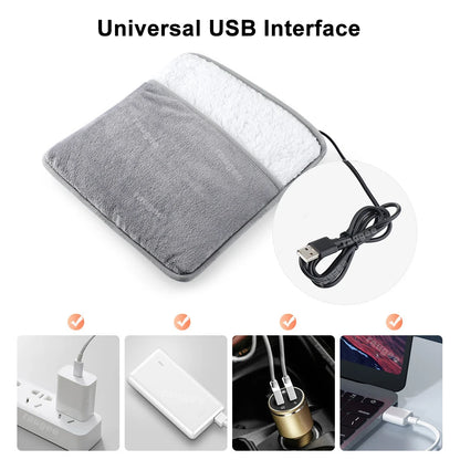 Raugee USB Electric Foot Warmer Mat – Portable Wearable Soft Foot Heating Pad for Home, Winter Warmth