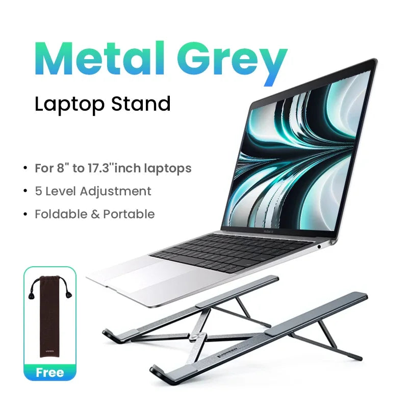 UGREEN Foldable Aluminum Laptop Stand – Adjustable Holder for MacBook, Tablet & Notebook