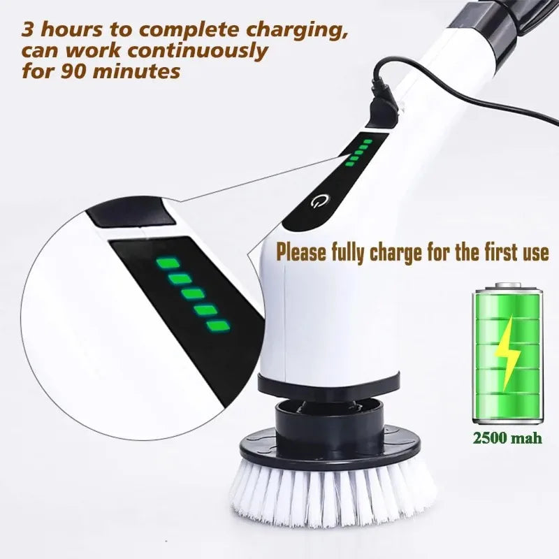 COBASPORT Electric Cleaning Brush Set – Rotating Multi-Tool for Bathroom, Kitchen & Car