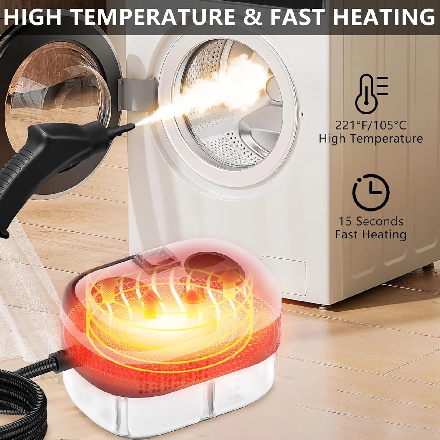 2500W 220V Household Steam Cleaner – High Temperature Pressurized for Floor, Kitchen & Interior