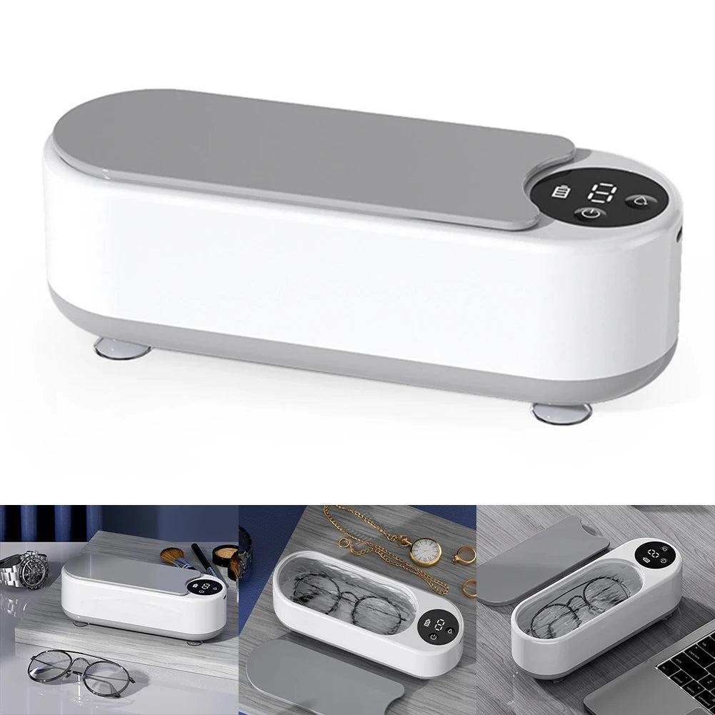 Ultrasonic Jewelry Cleaner Machine – Portable USB Rechargeable Cleaner for Rings, Necklaces & Glasses