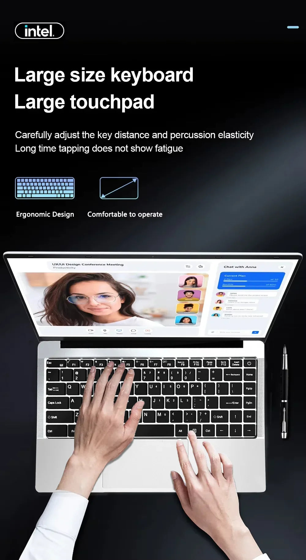 Office Laptop — Intel i7-8650U, 12GB RAM, Up to 2TB SSD, 4K HD Display, Windows 11 Pro