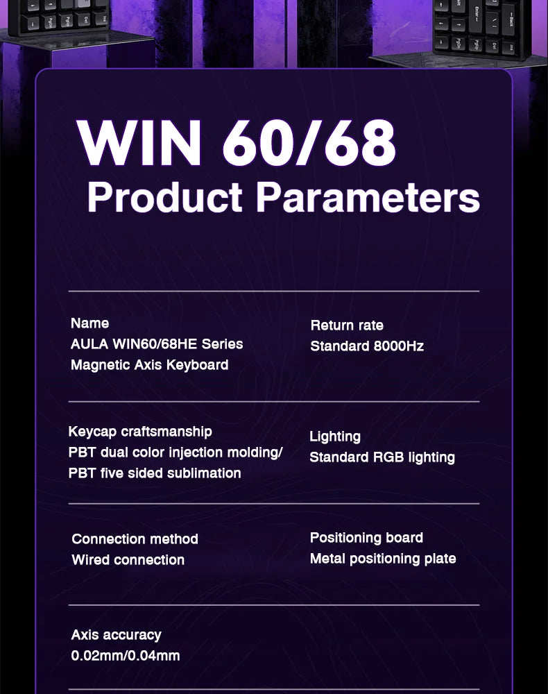 AULA WIN60 / WIN68 HE Gaming Keyboard – Rapid Trigger, RGB, Hotswap