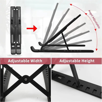 Adjustable Aluminum Laptop Stand – Foldable Cooling Holder for MacBook & Notebooks