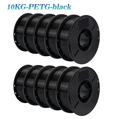 3D Printer Filament Bundle – 10KG, 1.75mm PLA / PETG, 10 Rolls, Mixed Colors & Materials, Fast Ship