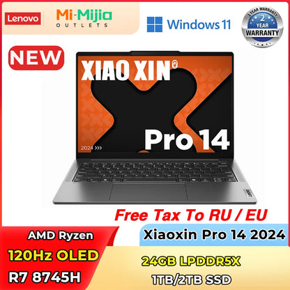 Lenovo Xiaoxin Pro 14 2024 – AMD Ryzen 7 8745H, 24GB DDR5, 1/2TB SSD, 14" 2.8K 120Hz, Windows 11