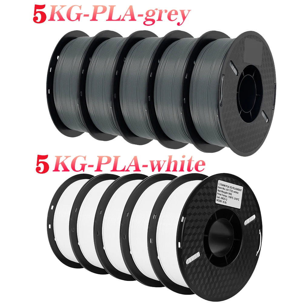 KINGROON 10KG 3D Printer Filament Bundle – PLA & PETG, 1.75mm Mixed Colors