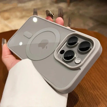 Luxury Transparent Magnetic iPhone Case | MagSafe Wireless Charging, Shockproof Bumper for iPhone 11-16 Pro Max