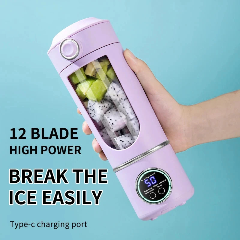 Portable Juice Blender 700ml | USB Rechargeable | 2-in-1 Bottle | Smoothie Maker