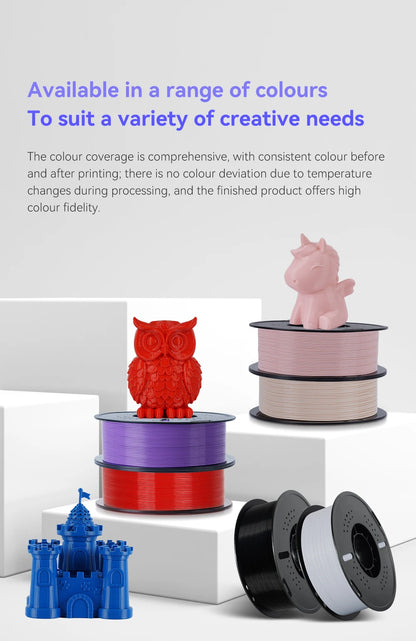 10KG 3D Printer Filament Bundle – PLA & PETG Mixed Colors, 10 Rolls, 1.75mm