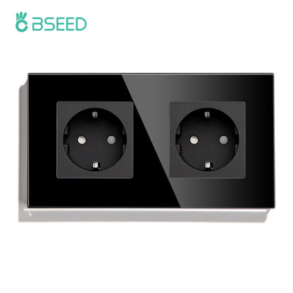 BSEED EU Wall Socket with USB-C Charging Port – Glass Panel 16A