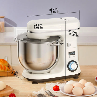 BioloMix BM601 1200W Kitchen Stand Mixer – 6L Stainless Bowl, 6-Speed, Quiet DC Motor