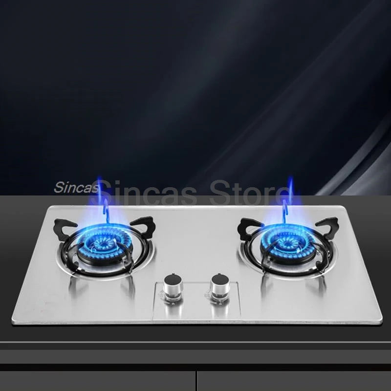 Sincas Two-Burner Gas Stove | 4.2–8.5KW | LPG & Natural Gas | Ceramic Glass | Desktop