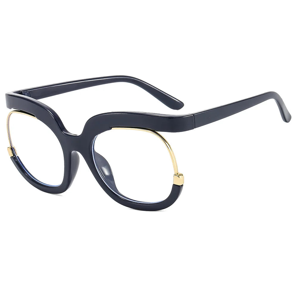 Y2K large frame decorative glasses with flat lenses, fashionable eyewear for women from R.E.D. Shopping in a stylish design