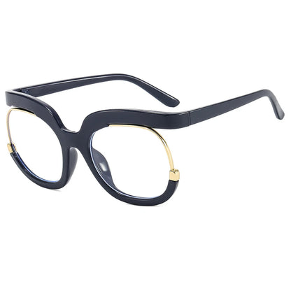 Y2K large frame decorative glasses with flat lenses, fashionable eyewear for women from R.E.D. Shopping in a stylish design