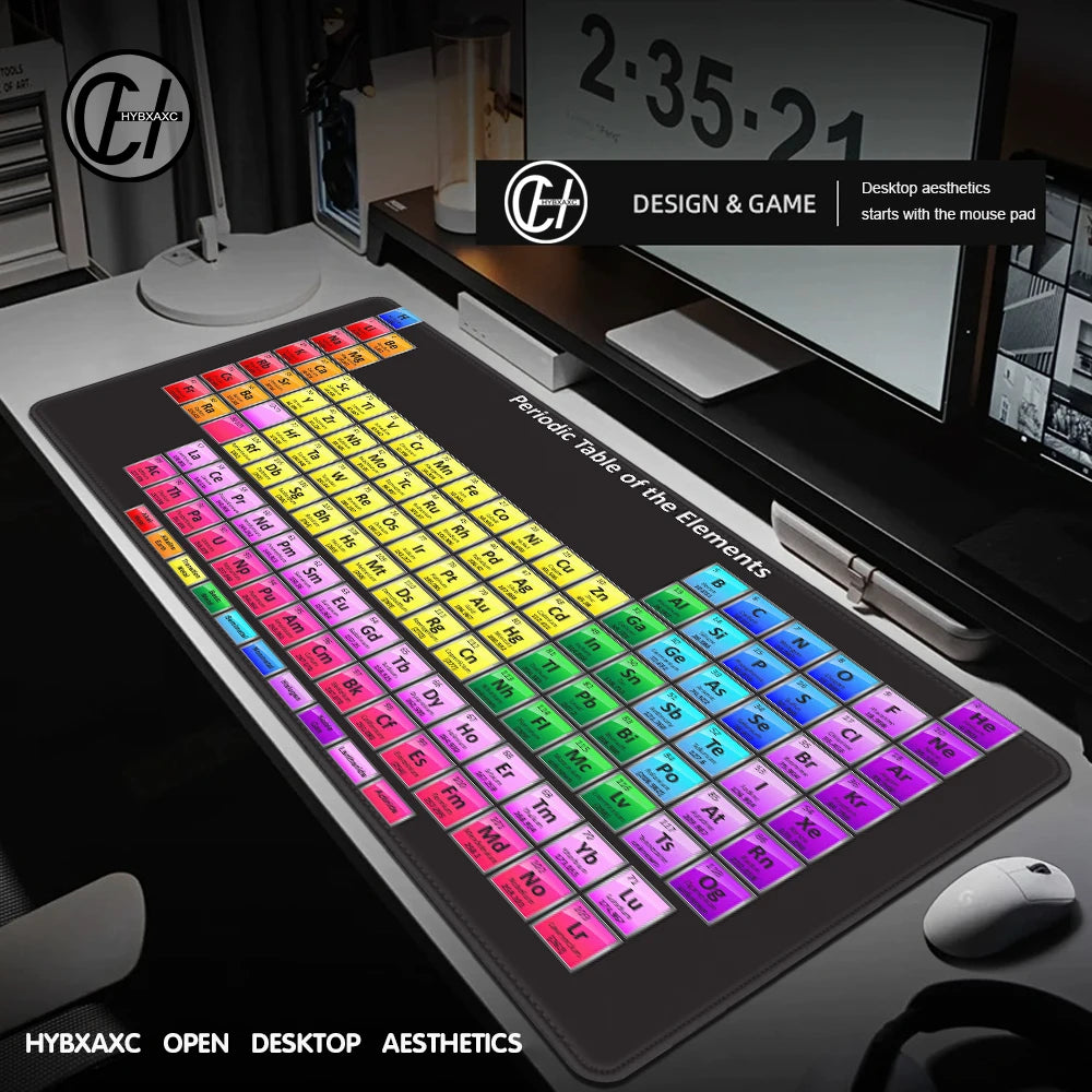 Periodic Table XXL Gaming Mouse Pad 900x400 – Rubber Anti-Slip Deskmat, Multiple Sizes