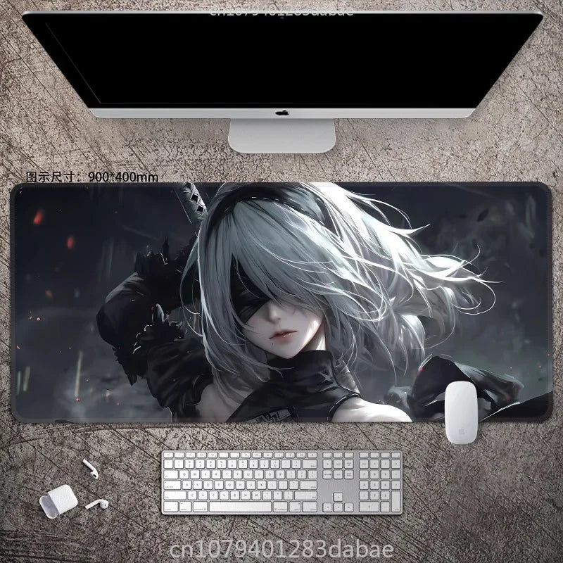 NieR Automata ARPG Leather Mouse Pad – Waterproof PU Leather, Keyboard Table Mat, E-Sports Gaming