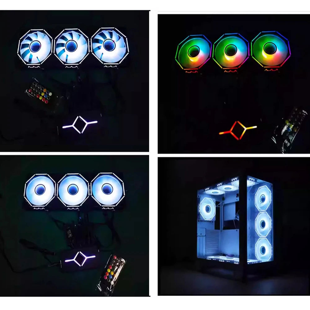 1-to-9 Port ARGB & PWM Fan Hub — Magnetic Mount, Remote Control, PC Case Fan Splitter