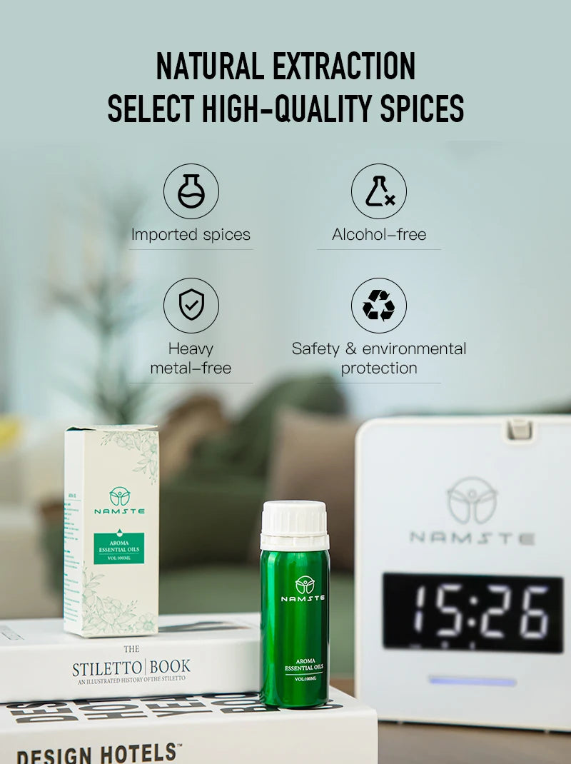 NAMSTE 100ml Essential Oil Aroma Diffuser — Electric Room Diffuser, Air Purifier & Home Freshener