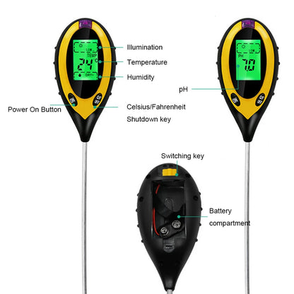 Wireless Smart Soil Tester – LCD Temperature & Humidity Monitor for Garden