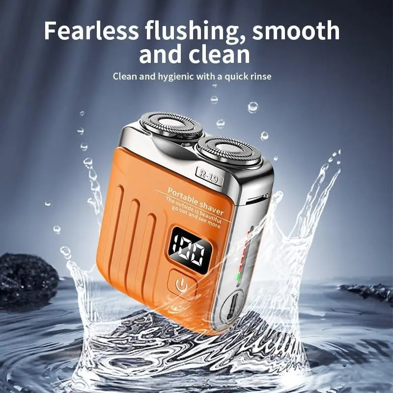 Portable Electric Shaver R-19 – 9000 RPM, Magnetic Blades, Wet & Dry, 180-Day Battery, LED Display