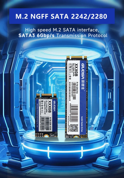 GUDGA M.2 SATA SSD – 128GB to 1TB Internal Drive (2242 & 2280)