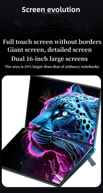 GLF-S1 Dual Screen Laptop 16"+16" — Intel i5-12450H, DDR4, Up to 2TB M.2 SSD, Windows 11
