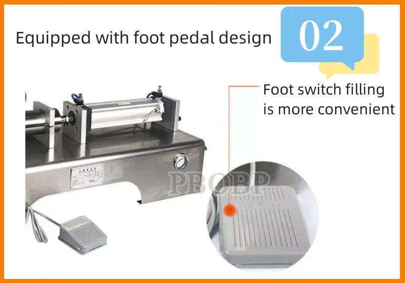 Pneumatic Paste & Liquid Filling Machine – Adjustable Cream Filler with 30L Hopper