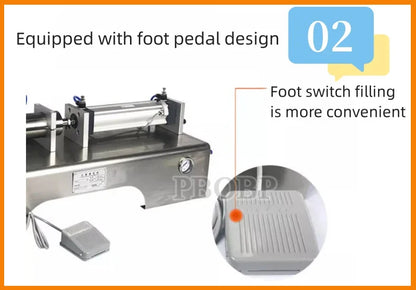 Pneumatic Paste & Liquid Filling Machine – Adjustable Cream Filler with 30L Hopper
