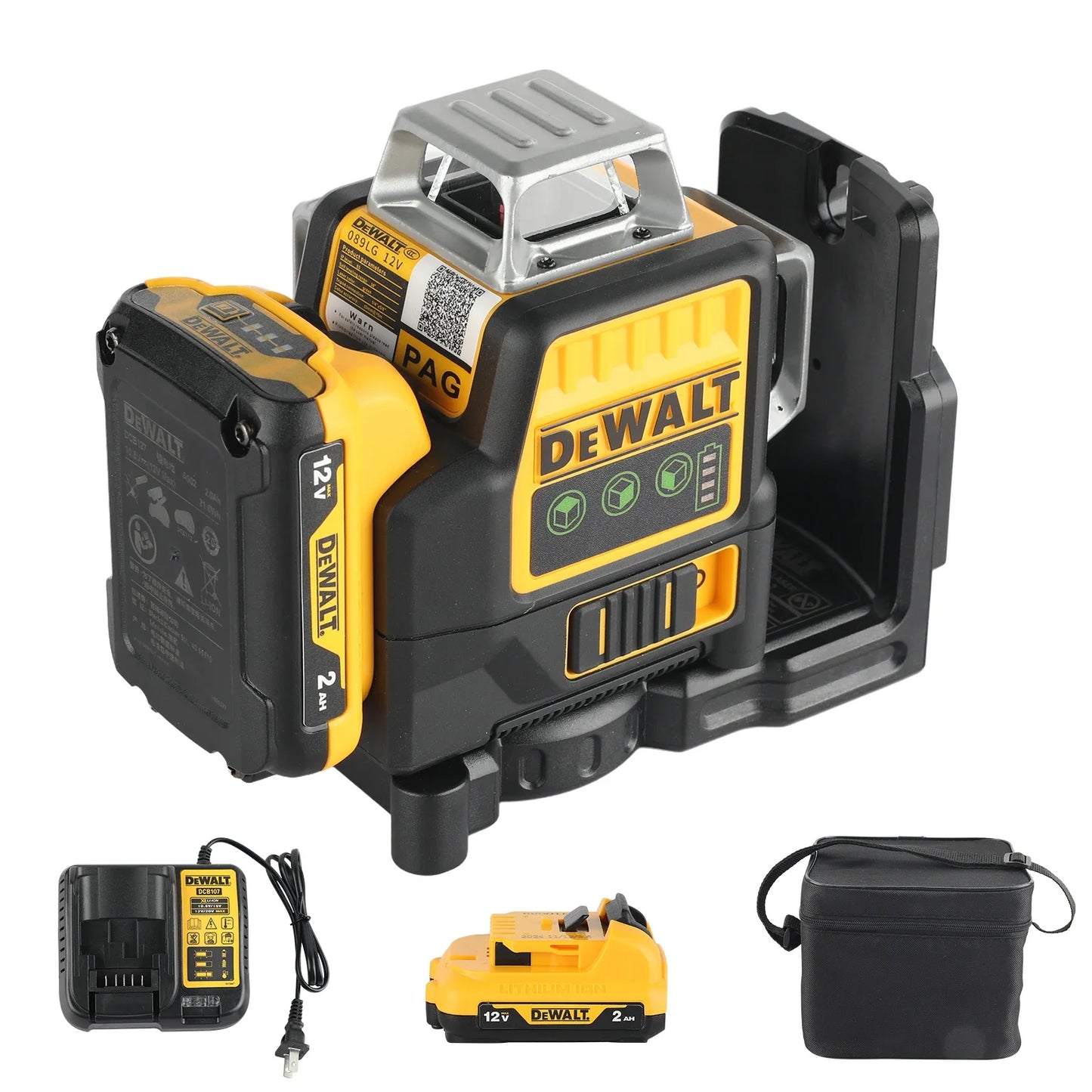 DW089LG 12-Line Green Laser Level – 3x360° Horizontal & Vertical Outdoor