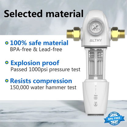 ALTHY PRE-AUTO2 Whole House Backwash Prefilter – Auto Self-Cleaning Sediment Filter