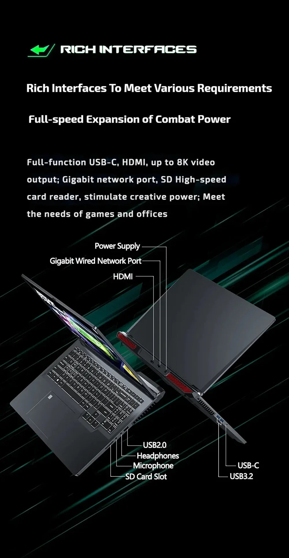 Gaming Laptop 16" — Intel i9-12900H, RTX 4060 8G, Up to 64GB DDR5, 4TB SSD, WiFi 6, Windows 11