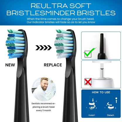 Fairywill Electric Toothbrush Replacement Heads – 5/10/20 Pcs, Teeth Whitening Compatible