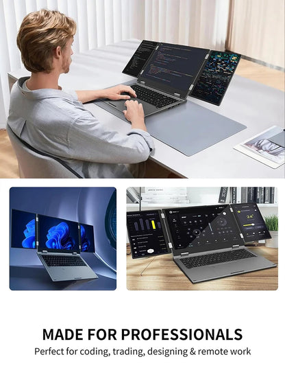 BYONE BAX16 Triple Screen Laptop — 16"+Dual 10.5", Intel i5-12450H, 64GB RAM, 4TB SSD