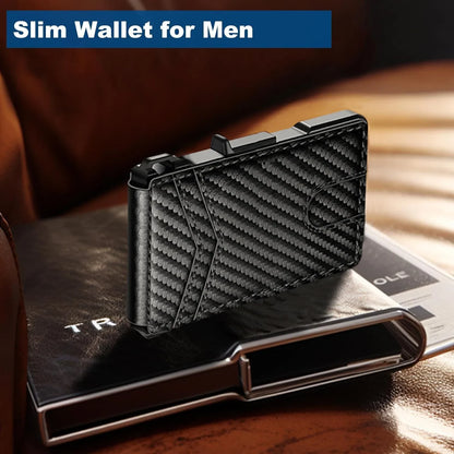 RFID Blocking Pop-Up Metal Wallet with Money Clip