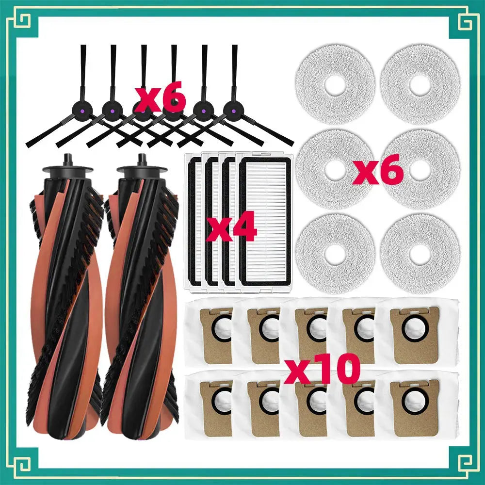 JONR P20 PRO / T5 Pro Robot Vacuum Replacement Parts | Main Brush, Side Brush, HEPA Filter, Mop Cloth