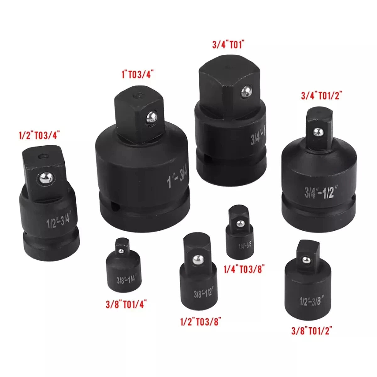 8-Piece Impact Socket Adapter Set – CR-V Drive Converter Kit