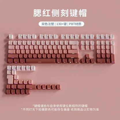 Transparent Pbt Keycaps With Side-Engraved Opacity Gradient Dye Sublimation For Mechanical Keyboard Six Color Personalized Fit
