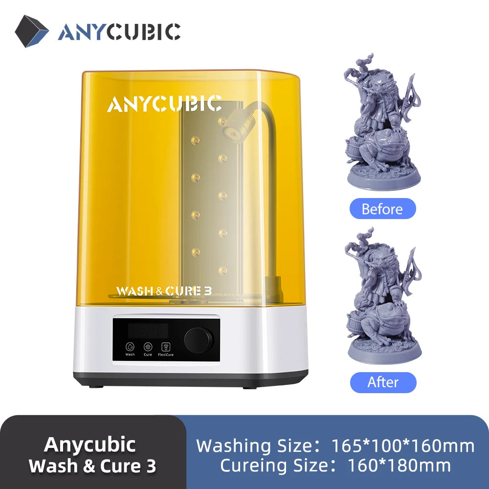 ANYCUBIC Wash & Cure 3 AE – 2-in-1 Resin Cleaning & Curing Machine for Mars / Photon / Mono 4 / LCD / SLA / DLP