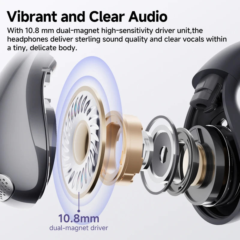 QCY Crossky C30 Ear Clip Bluetooth 5.4 Earphones – Open Ear Sports TWS, Dual-Connection