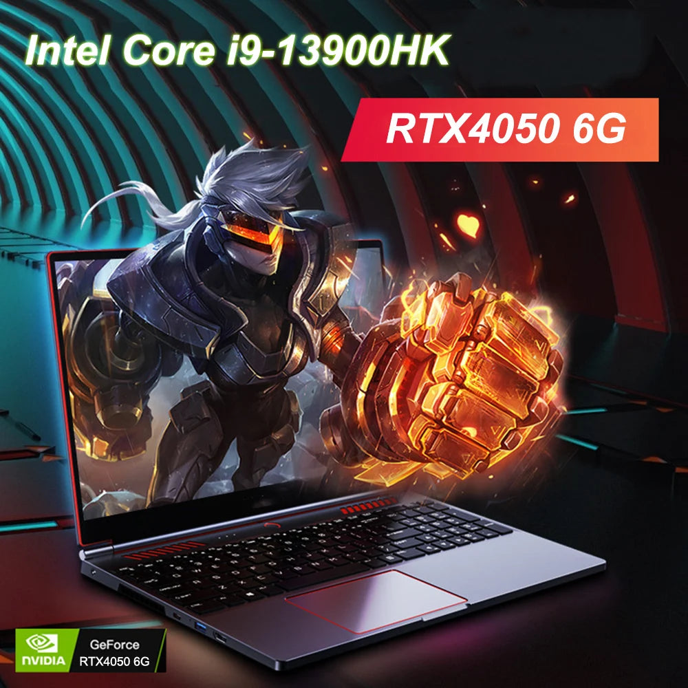 16.1" Gaming Laptop — Intel i9-13900HK, RTX 4050 6G, Up to 64GB DDR5, 2TB NVMe SSD, Windows 11