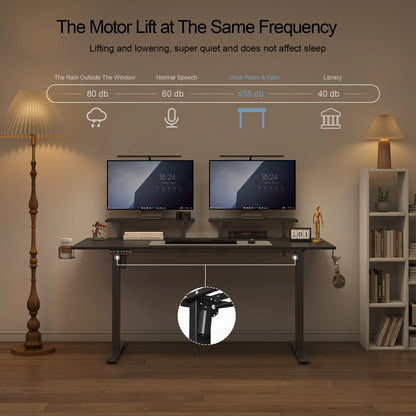 Standing Desk w/ 2 Adjustable Monitor Shelves,Electric Stand Up Desk with Memory Controller & Adjustable Height