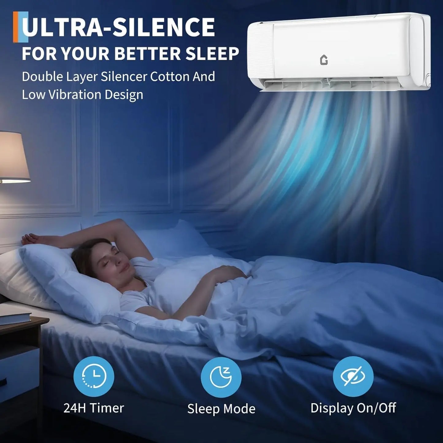 24000 BTU Mini Split Air Conditioner 19 SEER2 | Heat Pump, 230V, Ductless Wall-Mount, Remote